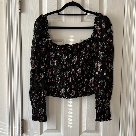 Reformation Pinto Shirred Floral Print Blouse in Jolene Size L - Picture 12 of 12